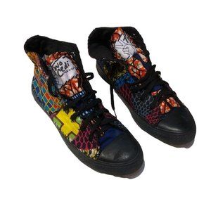 Custom Converse Two Cedi Patchwork Shoes Colorful Bright 9.5 Mens 11.5 Womens